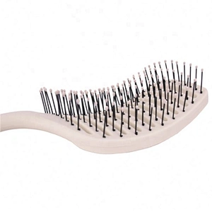 Soft touch quickly drying vented air curved brush big paddle massage nylon bristles custom wave brush