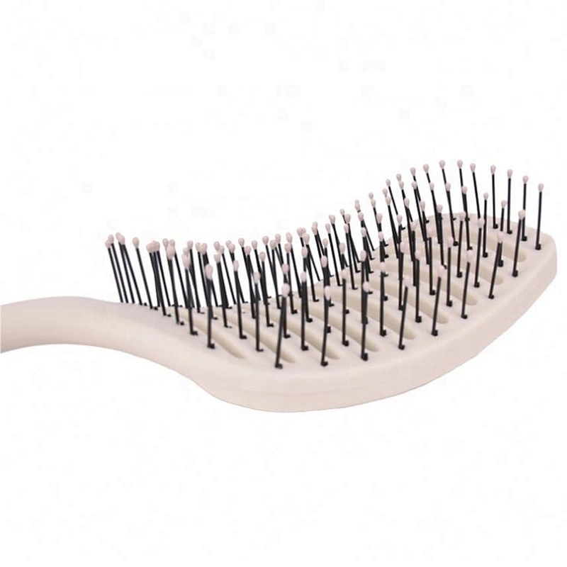 Soft touch quickly drying vented air curved brush big paddle massage nylon bristles custom wave brush