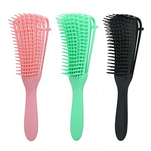 Wholesale Custom Logo Products Eight Rows Detangling Massage Detangle Hair Brush For Curly