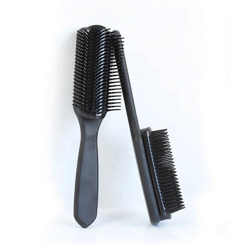 OEM Large Paddle 9 Row Cushion Hair Denman Styling Brush detangling hair brush set With Hard Nylon bristle