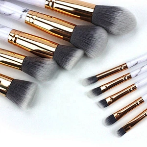 Wholesale Beauty Tools Makeup Brush Kits Custom Marble Pattern 10 Pcs Face Set