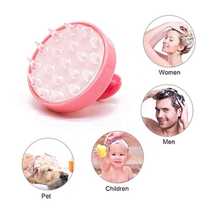 Scalp Massager Shampoo Brush Hair For Growth Silicone Massage Head Scrubber Oil Care Plastic Shower Handheld Manual