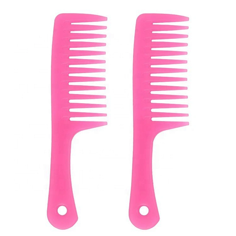 Professional plastic magic salon barber hair dye custom logo detangling comb wide tooth