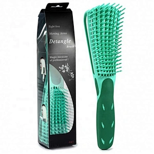 Good Quality Soft Rubber Handle Detangling Eight-Claw Hair Brush For Curly