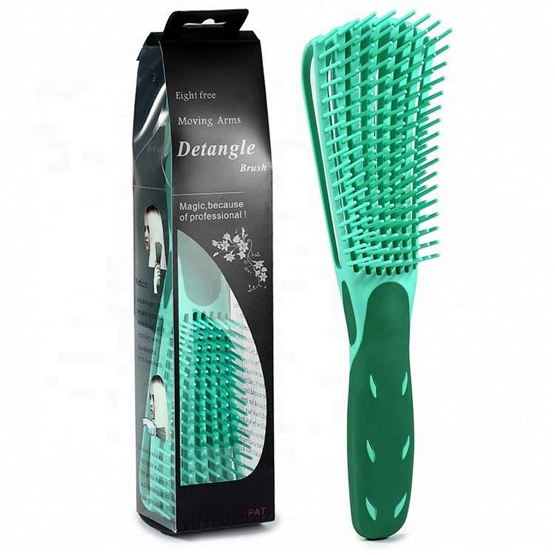 Good Quality Soft Rubber Handle Detangling Eight-Claw Hair Brush For Curly