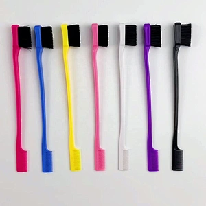 Double Sided Eyebrow Lash Comb private label plastic double side hair edge control brush