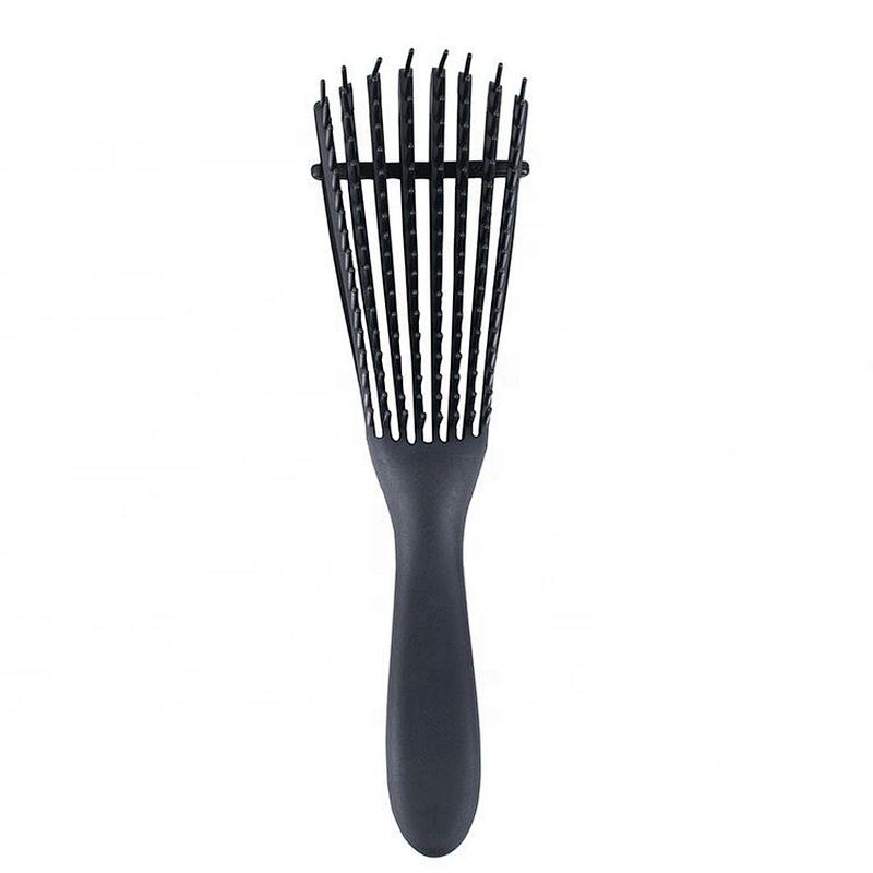 PVC box set custom printed wave eight lines teeth air drying wet detangling flexible teeth hair brush