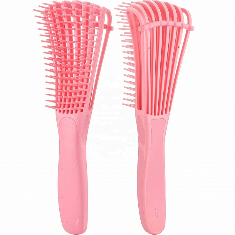 Wholesale Custom Logo Products Eight Rows Detangling Massage Detangle Hair Brush For Curly