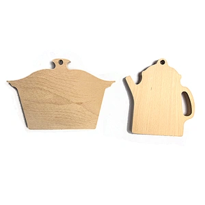 Factory price New design Irregular custom size cheap pot wooden coaster set