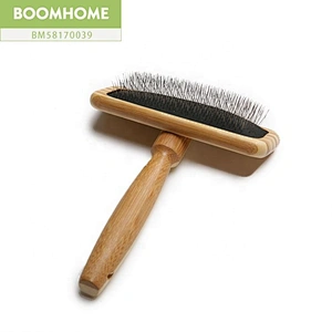 Bamboo Wood Cat Dog Pet Massage Hair Grooming Brush Slicker
