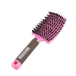 Women Hair Scalp Massage Comb Bristle & Nylon Hairbrush Wet Curly Detangle Brush For Salon Hairdressing Styling Tools