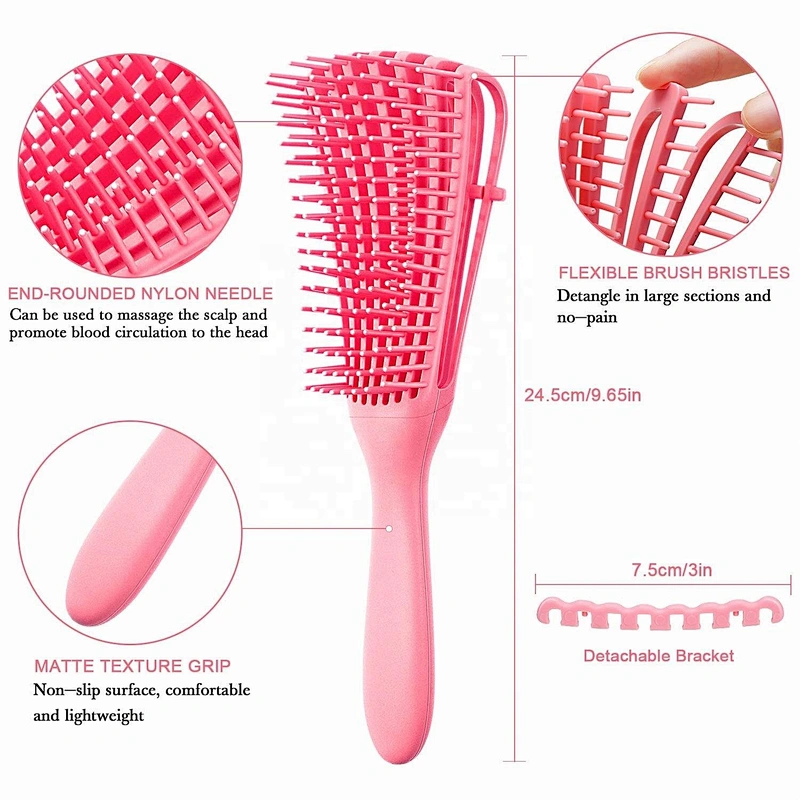 Private Label Plastic Handle Salon Magic Octopus Detangle Hair Brushes Loss Treatment Scalp Massager Detangling Brush