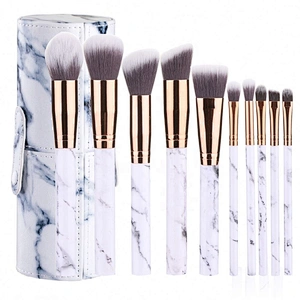 Hot Popular Marble Makeup Brushes 10Pcs Delicate Cosmetics Kit Foundation Powder Blush Contour Make Up Brush