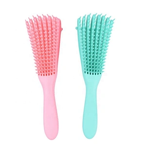 Hot sale fashional comfortable multicolor bristles octopus 8 rows detangler brush