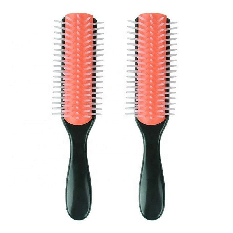 Professional custom logo Anti-Static hard bristle small size salon hair kit black mens styling denman brush