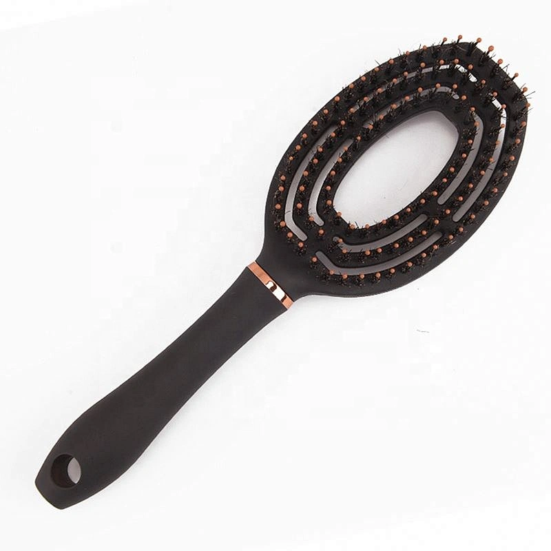 New Design Private Label Plastic Vent Hair Brush Curved For Detangling Boar Bristle