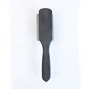 wonderful hard bristle Men's black strong 9 rows unique styling Denman Hair Brushes