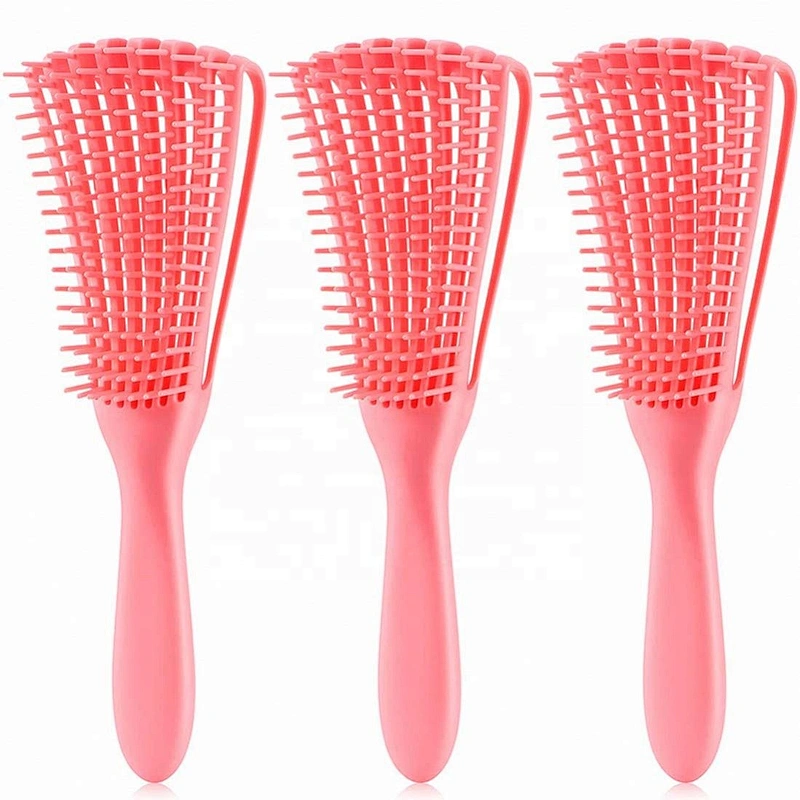 Wholesale Custom Logo Products Eight Rows Detangling Massage Detangle Hair Brush For Curly