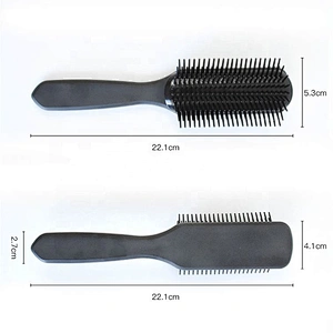wonderful hard bristle Men's black strong 9 rows unique styling Denman Hair Brushes