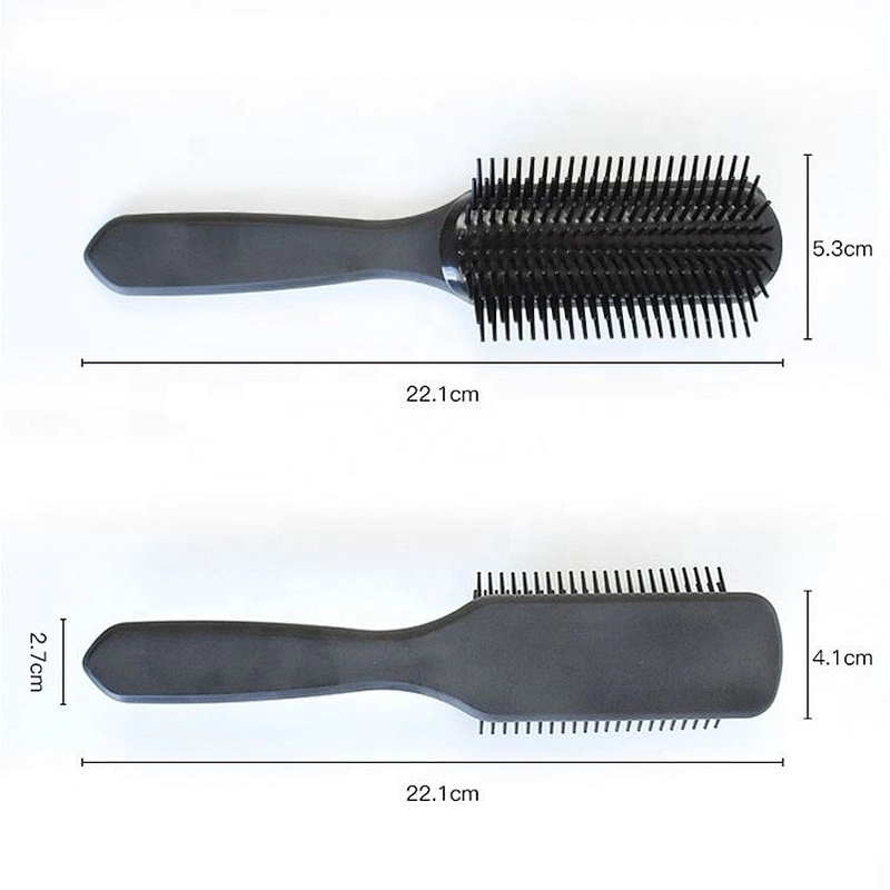 wonderful hard bristle Men's black strong 9 rows unique styling Denman Hair Brushes