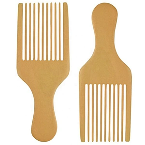 Afro wave big teeth straightening flat comb hairdressing styling tools barber wooden hair comb