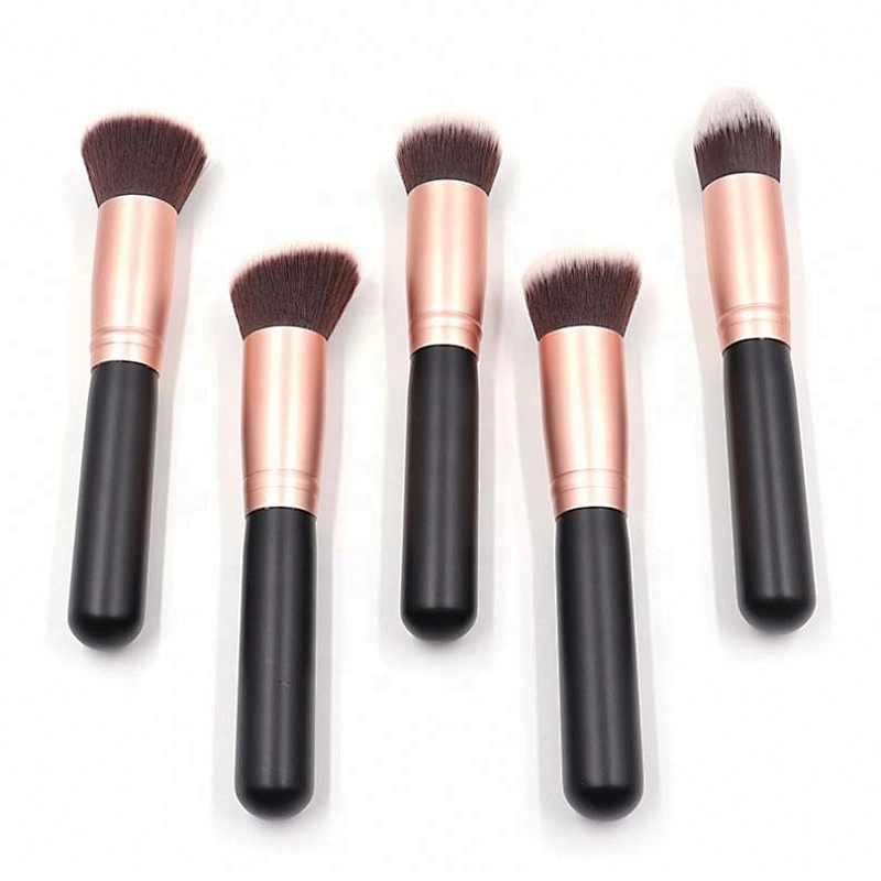 Amazon Hot 14pcs Makeup Private Label Black Foundation Fan Brush Eye Shadow Shaving Brush Flat Brush Face Wood