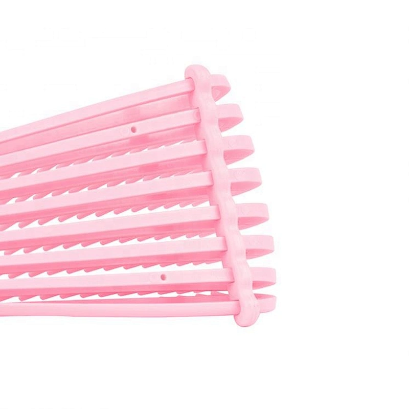 Customize private label flexible dry 8 rows hairdressing salon styling pink detangling hair brush