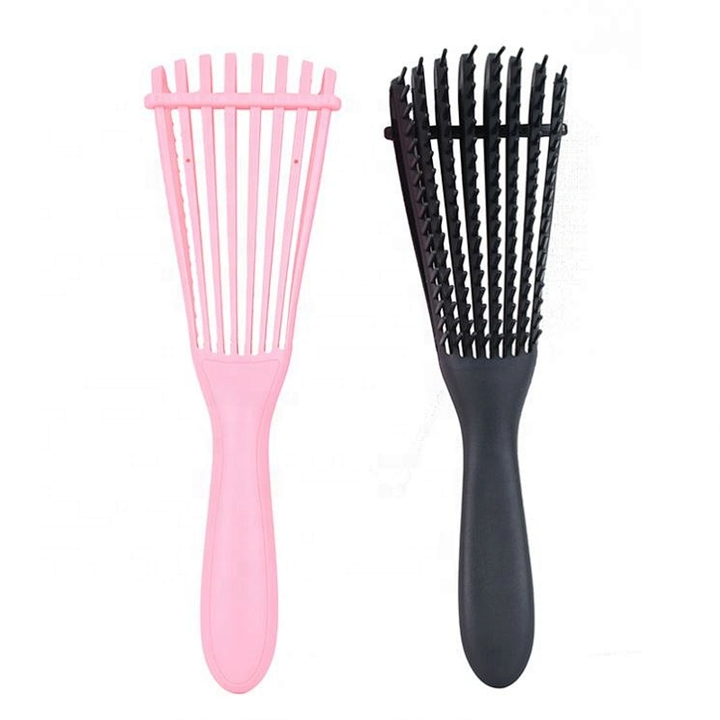 Attractive design vent curved 8 moving arms adjustable detangling hair brush magic hair comb