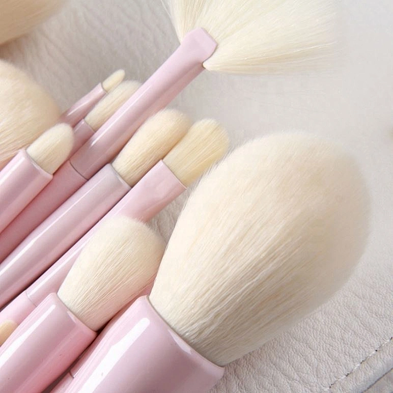 14Pcs/Set Gradient Handle Makeup Brushes Soft Synthetic Hair Foundation Power Brush Set Facial Make Up Tools With Cosmetic Bag