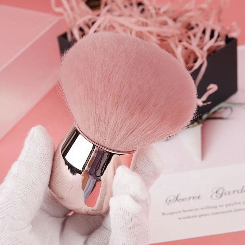 Factory Directly Sale Metal Cosmetic Blush Brush Low Price Cute Mushroom Soft Makeup