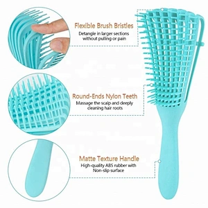 3Pcs Adjustable Bristles Detangling Hair Brush And Silicone Scalp Massage Tangle Free Wide Tooth Comb Set