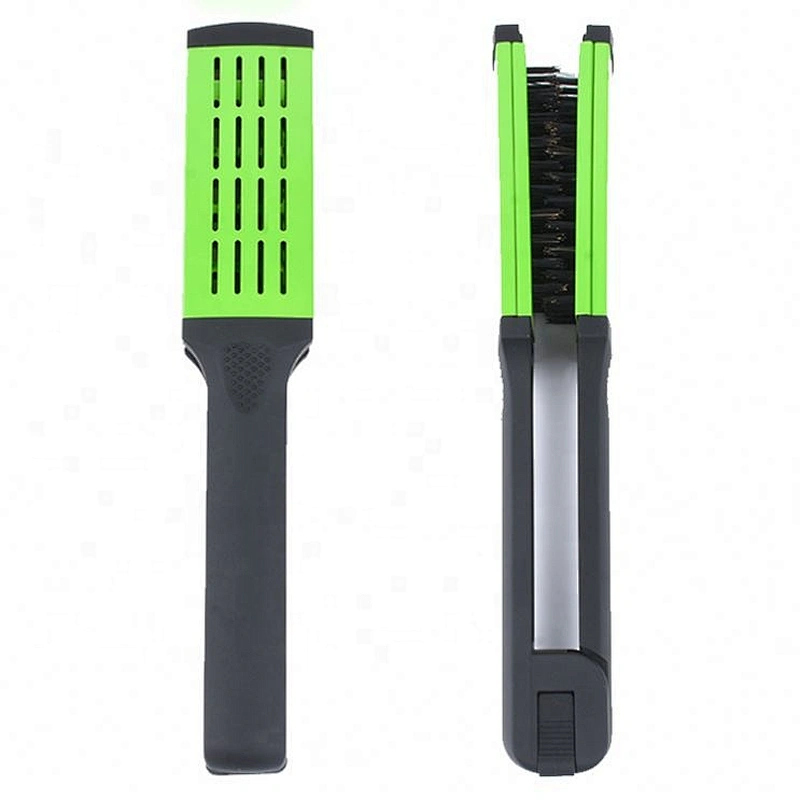 ceramic coating hair straightener brush double boar bristle nylon hair straightening brush