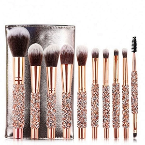 Custom Personalized Handmade 10 Pieces Diamond Handle Makeup Brush