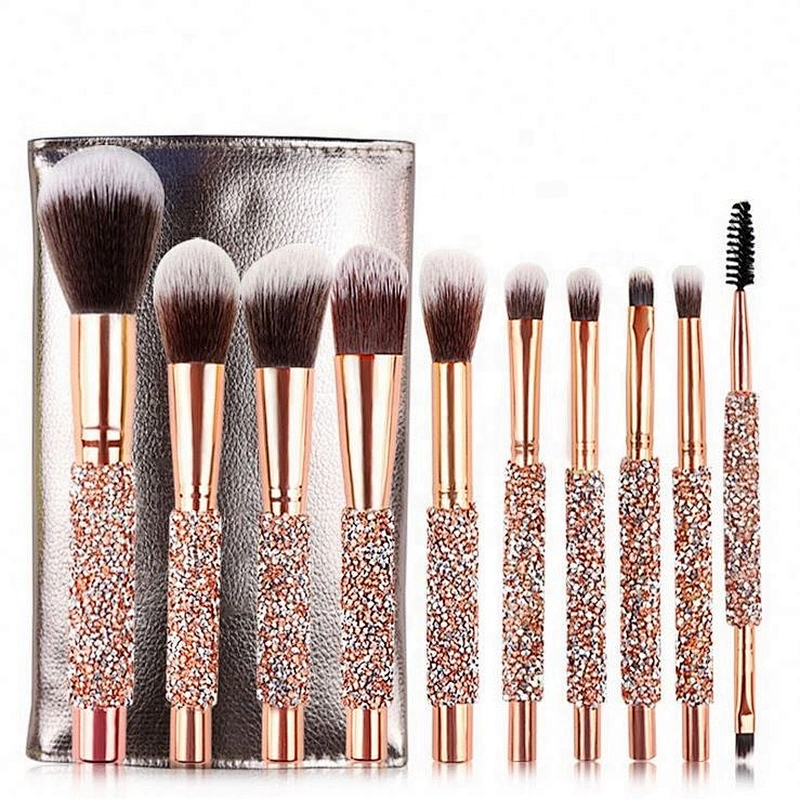 Custom Personalized Handmade 10 Pieces Diamond Handle Makeup Brush