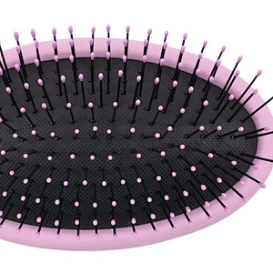 Wholesale oem hairbrush rubber finishing nylon bristle scalp massage detangling hair brush