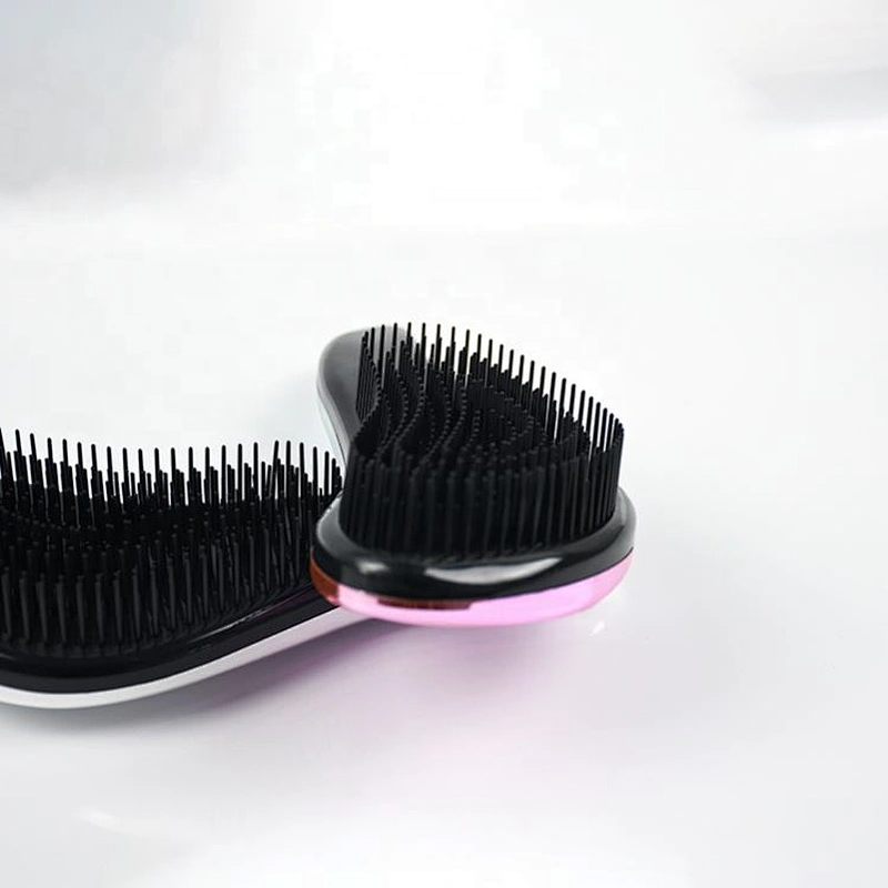 Professional Hot Sale Electroplated Surface Two-Colors Customized Logo Hairbrush