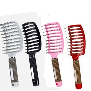 Women Hair Scalp Massage Comb Bristle & Nylon Hairbrush Wet Curly Detangle Brush For Salon Hairdressing Styling Tools