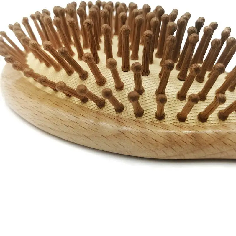 Hot Selling High quality oval wooden or bamboo hair brush set boar bristle hair brush with wood comb set
