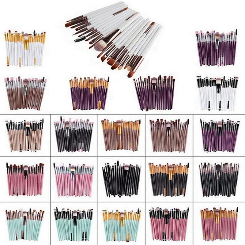M259 20pcs Professional Makeup Brushes Kit Set Powder Eyeshadow Eyeliner Lip Brush Flat Brush Face BLUSHER Plastic
