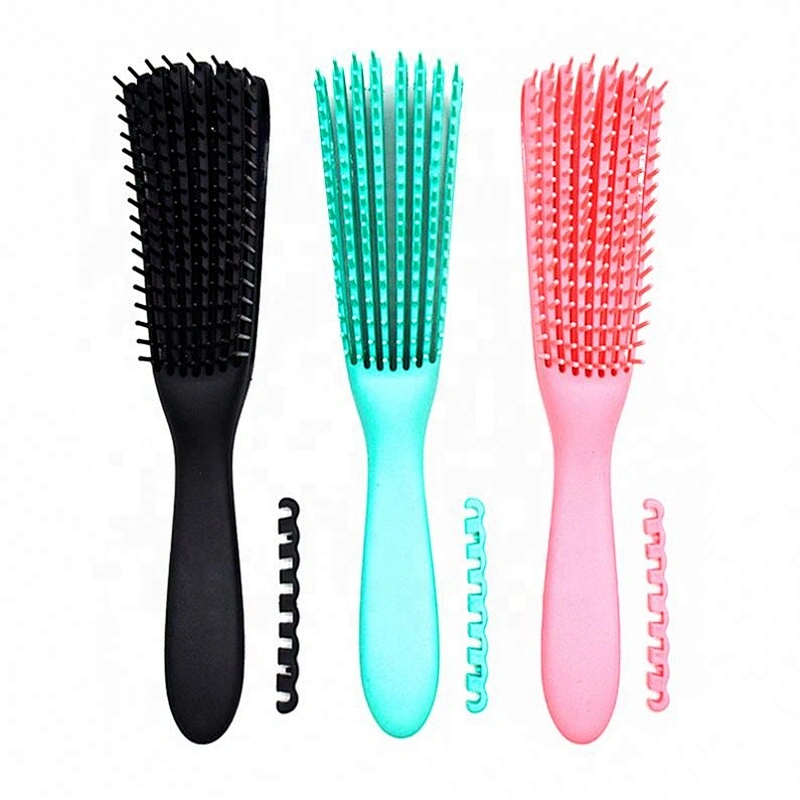 Wholesale Women's Detangling Hair Brush Plastic Handle Vented Eight Rows Octopus Comb Spare Ribs Dryer