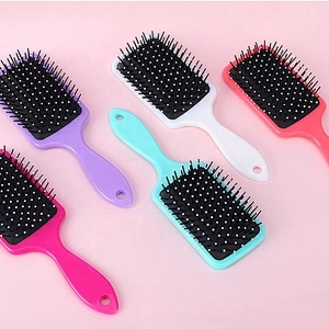 Private Label Paddle Brush Straightener Hair Scalp Massage Comb Plastic Head Brus