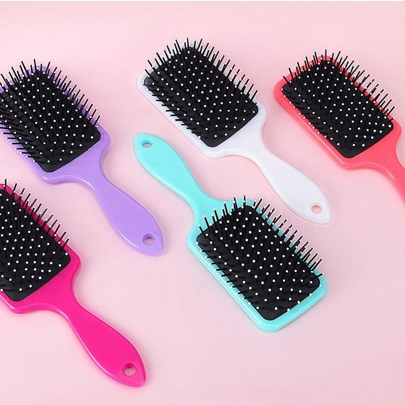 Private Label Paddle Brush Straightener Hair Scalp Massage Comb Plastic Head Brus