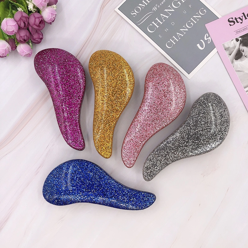 Flash Magic Glitter Handle TT Comb Extension Hairbrush Tangled Hair Brush