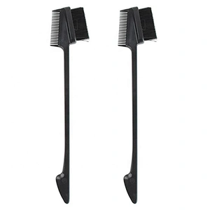 Black personalized custom edge control popular mini pocket women edge brush and comb double
