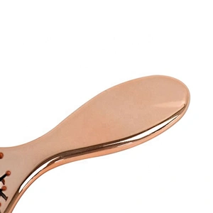 Custom brand soft nylon wet hair brush gold color women plastic hair brush massage products