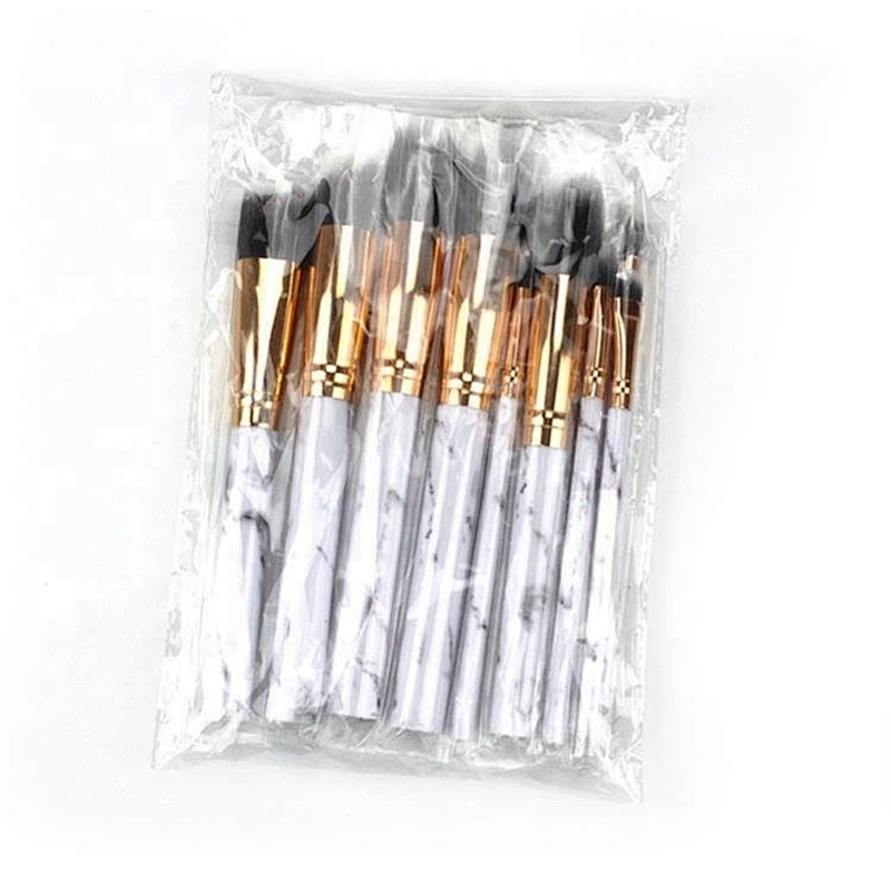 Wholesale Beauty Tools Makeup Brush Kits Custom Marble Pattern 10 Pcs Face Set