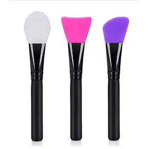 Facial Mask Brush Makeup Set Soft Silicone 3pcs Foundation Eye Shadow Flat Brush Face Concealer Wood Eyeliner BLUSHER