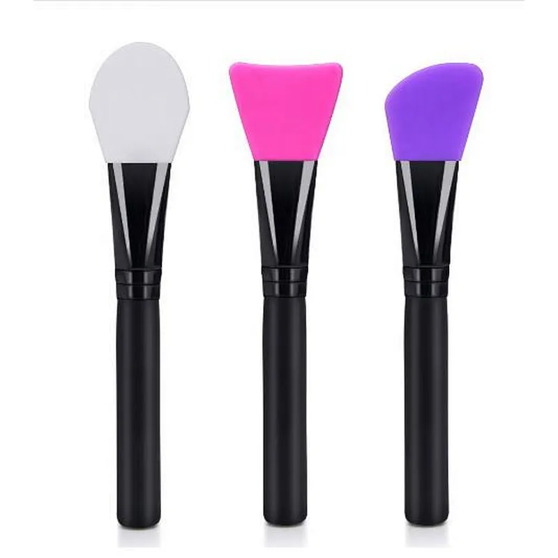 Facial Mask Brush Makeup Set Soft Silicone 3pcs Foundation Eye Shadow Flat Brush Face Concealer Wood Eyeliner BLUSHER