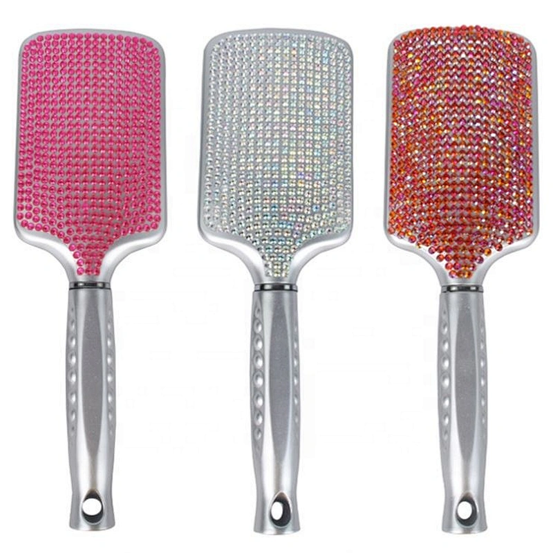 OEM private label new arrival rhinestone scalp massage hair brushes manufacturing bling blinged brush