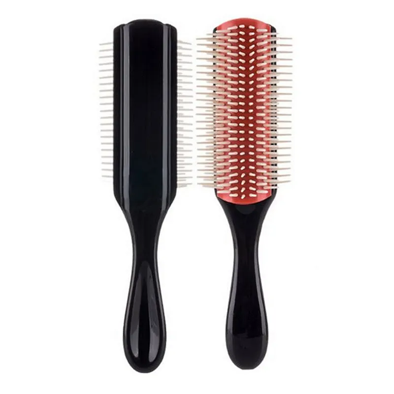 Detachable Air Cushion 9-Row Removable Straight Wide Tooth Shower Hair Comb Denman Brush